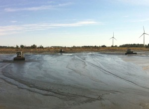 Dozing-biomass-into-sumps-for-decommissioning